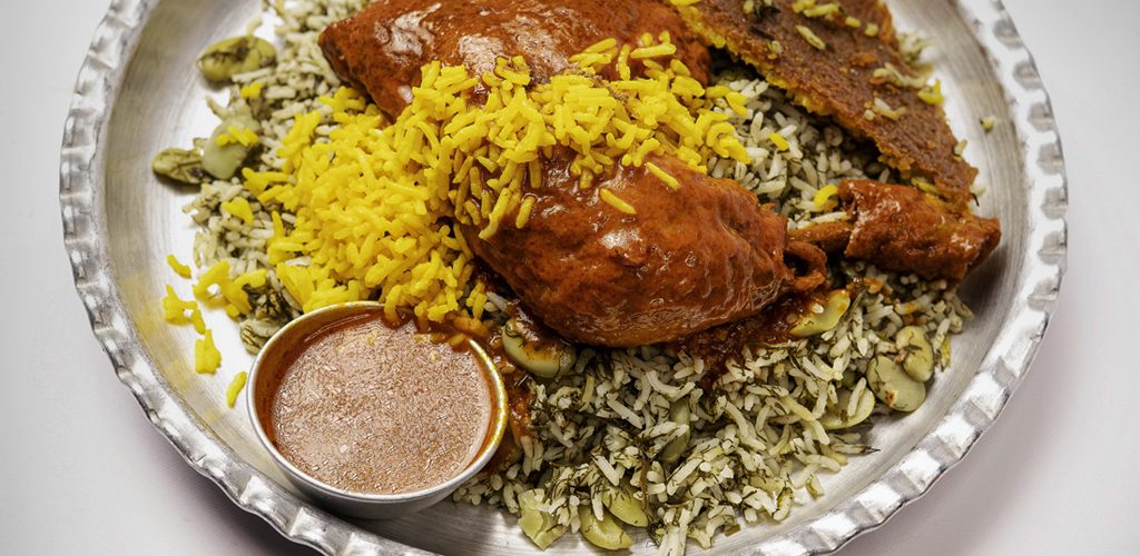 باقالی پلو با مرغ